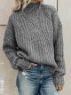 Round Neckline Solid Casual Loose Regular Sweater