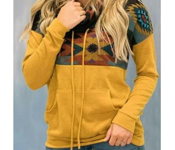 Long Sleeve Cowl Pullover With Pocket